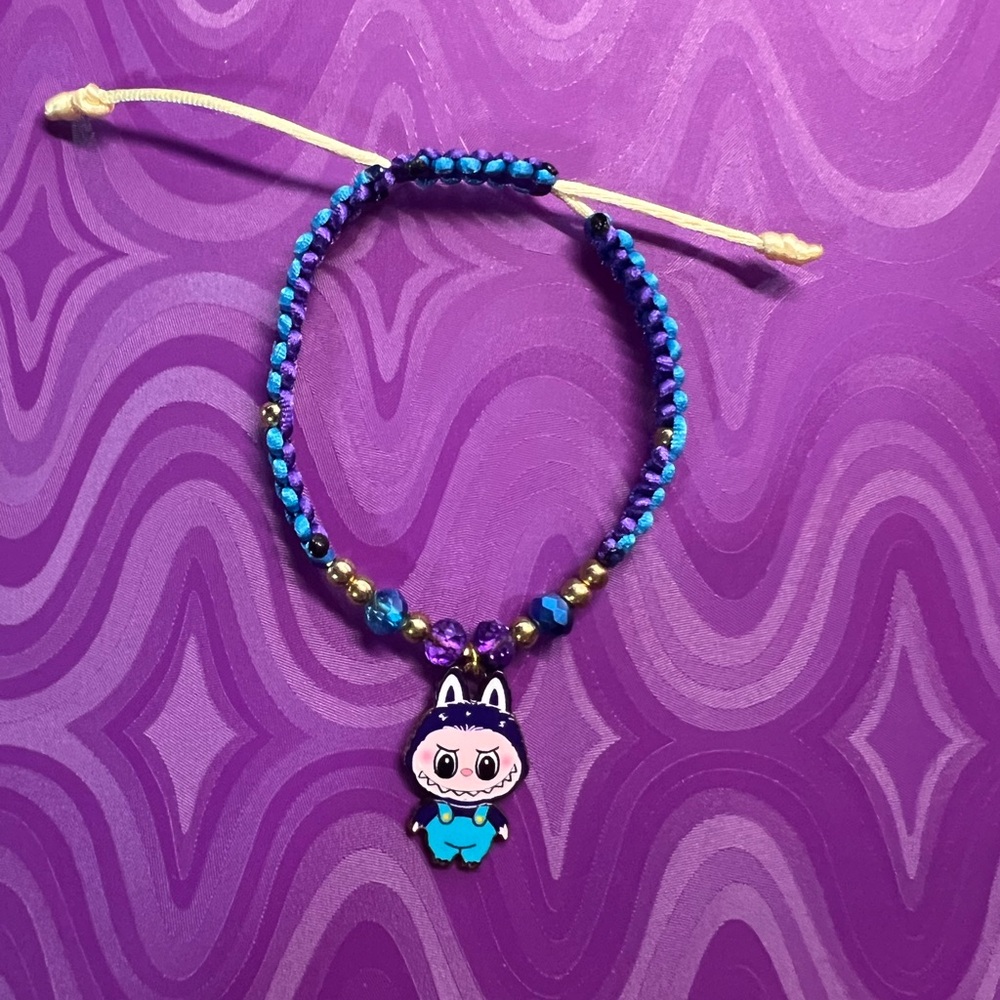 Labubu Beaded Bracelet with Cartoon Charm